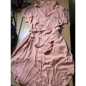 New Women’s Teddi Rose Belted Collared Dress 👗 Terracotta size XXL